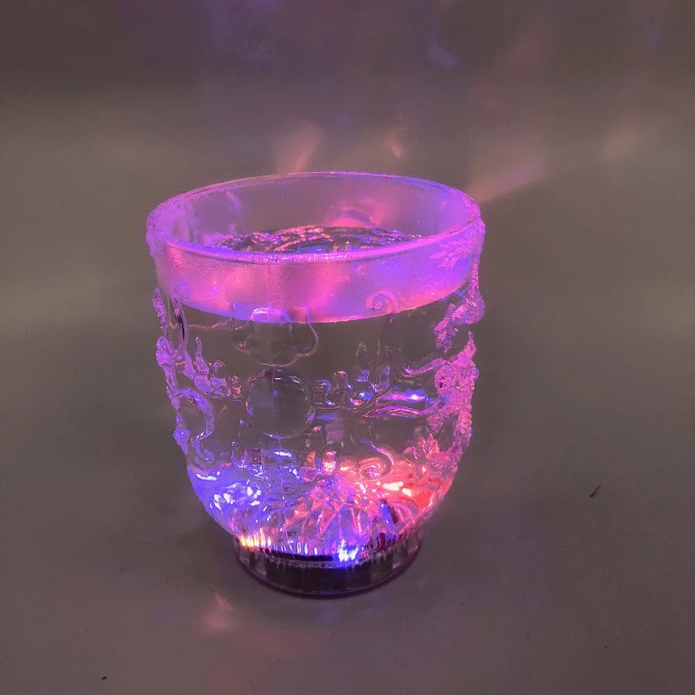 Креативный светодиодный китайский чаша с драконом дизайн Хрустальная стеклянная пивная кружка для воды вечерние пластиковые прозрачные креативные подарочные кружки