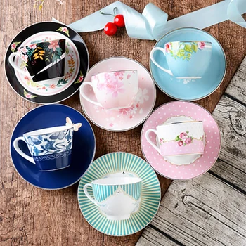 

High Tea Cup Set Reusable Kubek European Ins Coffee Cup Set Espresso Cups Cappuccino Crockery Environmentally Friendly Home 5P71