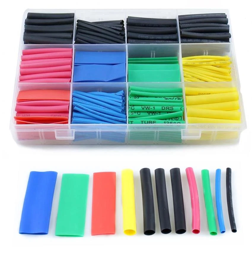 50/127/140/218/260/530Pcs Assorted Polyolefin Heat Shrink Tubing Tube Cable Sleeves Wrap Wire Set   2:1  heat shrink tube