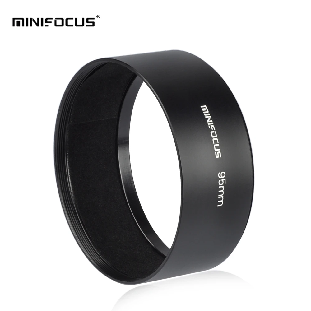 

MINIFOCUS 95mm 39mm Screw in Telephoto Metal Lens Hood for Mirror Tele Reflex Camera Lens with 95mm Filter Thread Aluminium
