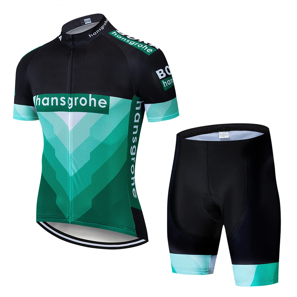 Pro Hansgrohe команда Велоспорт Джерси и нагрудник шорты комплект дышащие летние топы рубашка Ropa Ciclismo мужские Майо Culotte одежда - Цвет: Бежевый