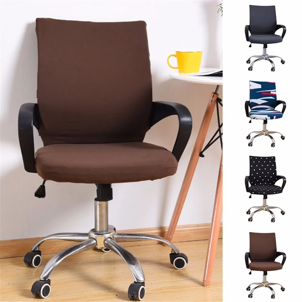 Spandex Office Chair Cover Elastic Computer Chair Cover Dining Chair Washable Removable Rotating Chair Cover