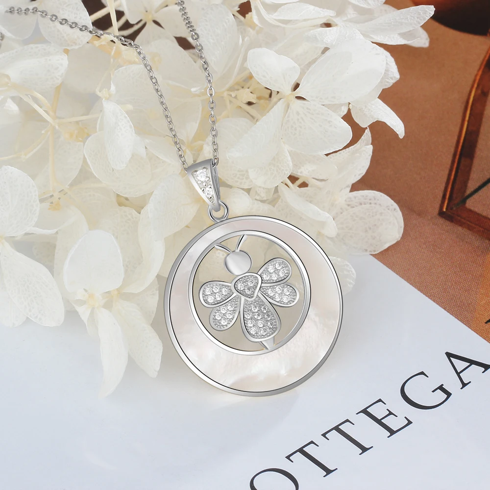 925 стерлингового серебра женский жемчужный кубический цирконий подвески пчелы модные ювелирные изделия(Jewelora NE102588