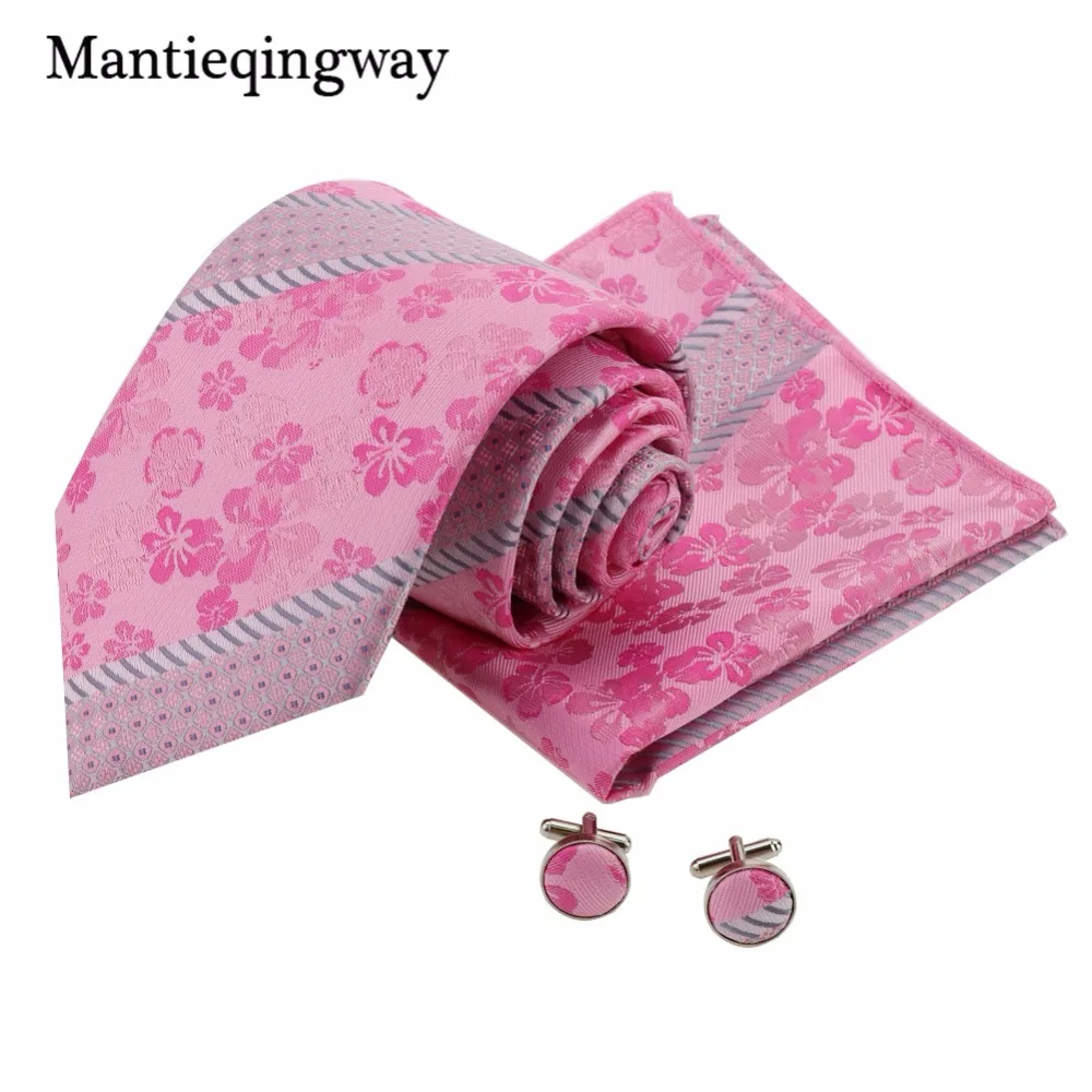 Mantieqingway 60 цветов галстук носовой платок запонки Наборы для мужчин в деловом стиле