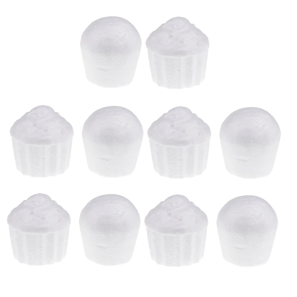10Pcs Mixed Foam Cupcake Model Styrofoam Foam Decor for DIY Modelling Crafts Christmas Tree Polystyrene Styrofoam Foam Material