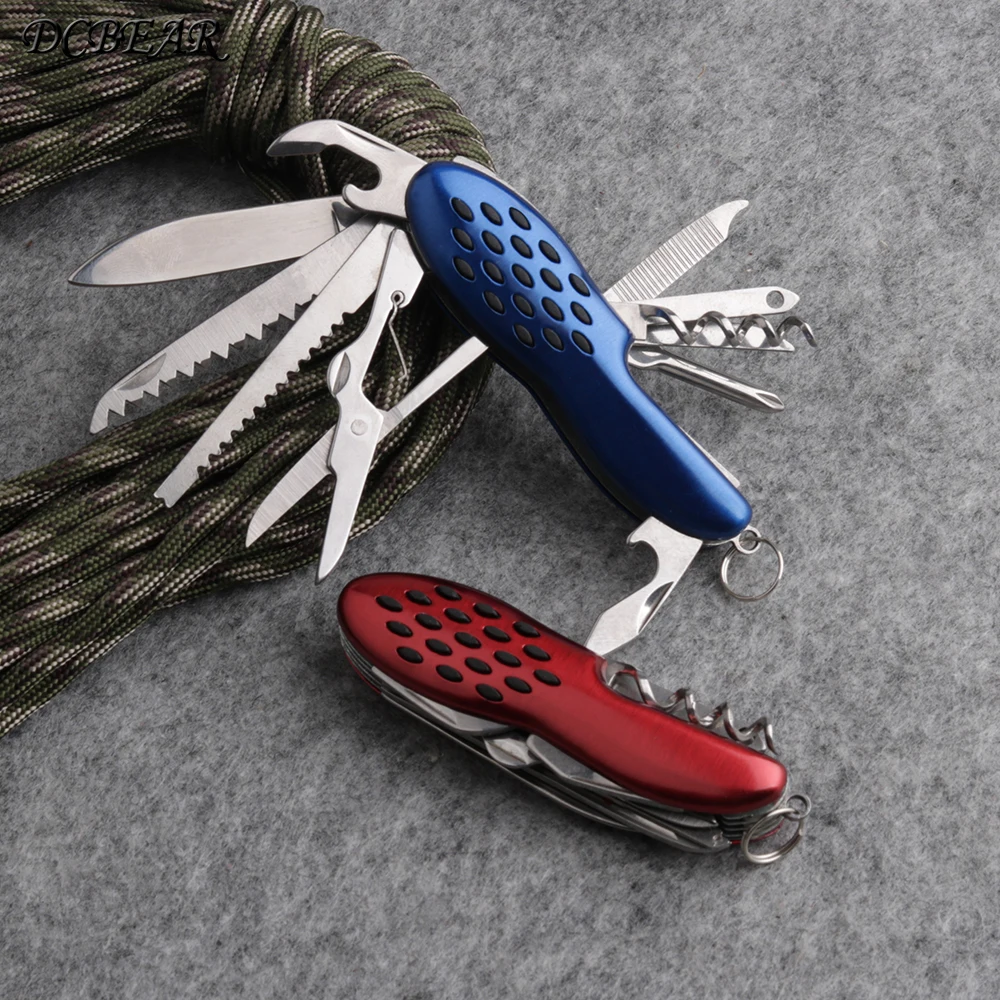 

11in 1 Multifunction Swiss Knife Outdoor Camping Survival Army Folding Knife EDC Multi Purpose Tool 2 colors CHSW056Y