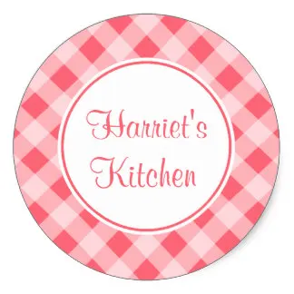 3.8 см пользовательские коралловый в клеточку Кухня выпечки подарок Наклейки
