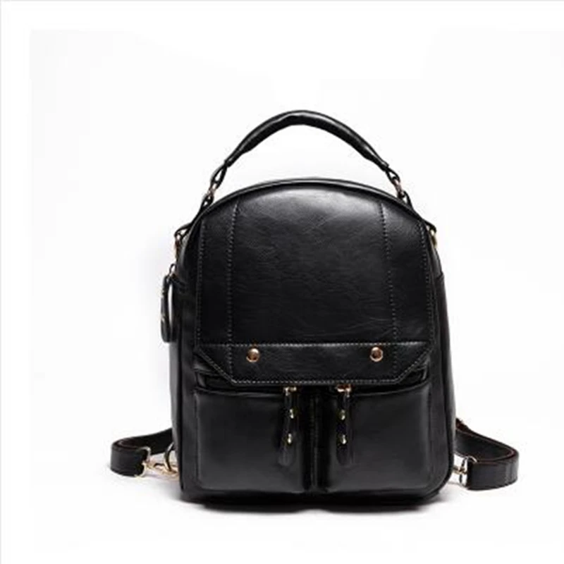 PASTE Brand Women Bag Preppy Backpack Leather Student Zipper Bags Solid Pendants Preppy Sac Casual Backpacks