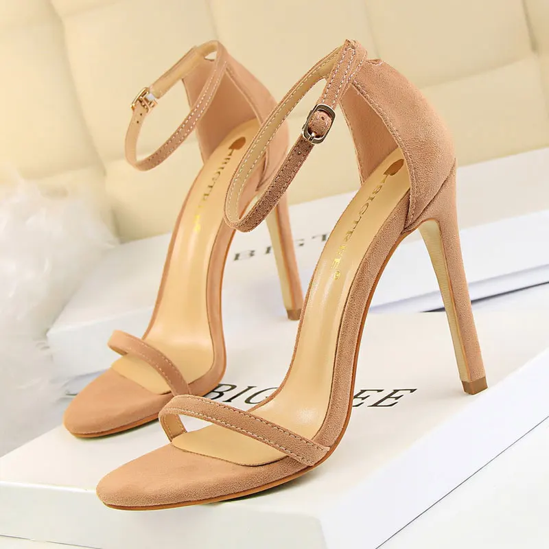 

SAILING LU Women's High Heel Sandals Women Summer 2019 Buckle Shoes 10 Fashion Single Band Sandals Sexy Party Dress Shoes WXG702