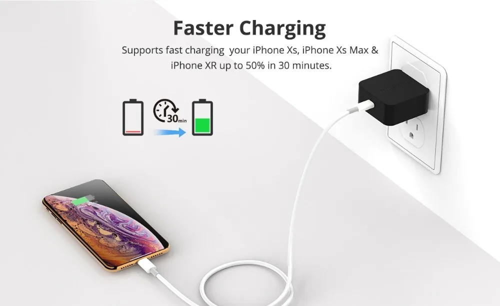 Tronsmart WCP01 зарядное устройство Quick Charge 3,0 18 Вт питания 3,0 usb type-C зарядное устройство для iphone x, iphone 8 plus, samsung s8