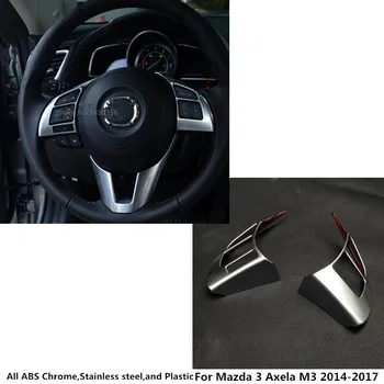 

Car Cover ABS Silver Steering Wheel Switch Inner Kit Trim Lamp Frame 2pcs For Mazda 3 Axela M3 2014 2015 2016 2017 2018 2019