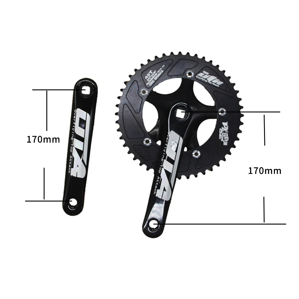 Велосипедная дорожная дорожка, велосипедная кривошипная цепь, колесо OTA AL7075 48 T, одна скорость, фиксированная передача, фикси, велосипедная кривошипная цепь 170 мм, черный кривошипный