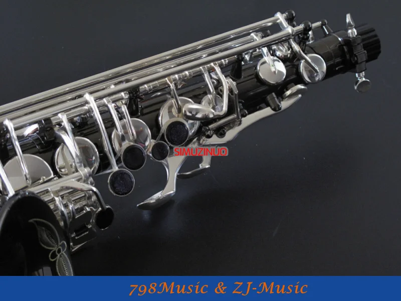 Черный никелевый корпус и серебряные ключи альт саксофон Sax Eb key High F Новый чехол