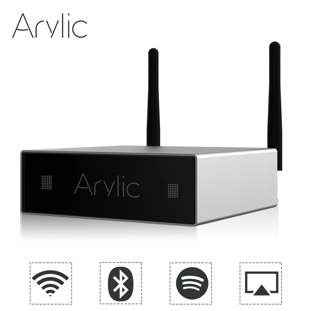 Arylic A50 мини домашний WiFi приемник и Bluetooth 4,2 HiFi мощность стерео класса D Цифровой многокомнатный сетевой аудио усилитель с usb