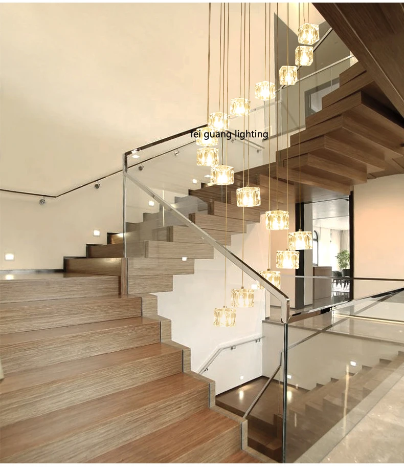 glass stairs with led lights