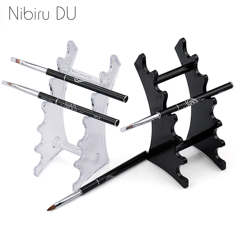  1 Set Nail Art Brush Holder Nails Salon Brushes Pen Rack Accessory Carving Carrier Storage Manicure
