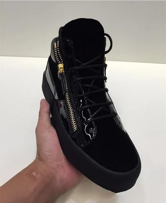 

New Casual Men Shoes Leather Suede Patchwork Thick Bottom Zipper Decor Lace Up Big Size Zapatos Hombre Luxury Men Flats