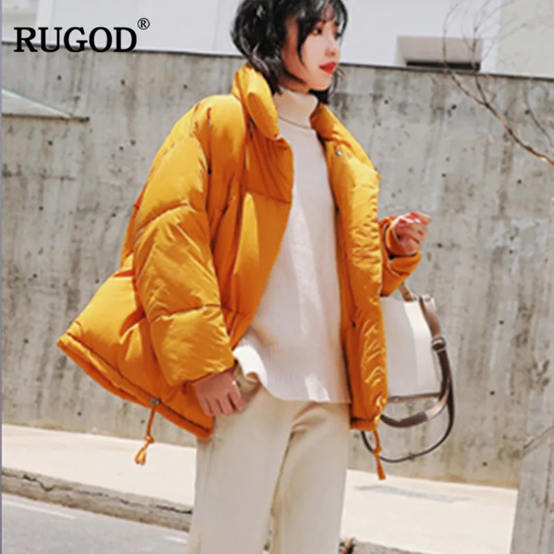 RUGOD 2018 Новые Элегантные зимние пальто Женская повседневная короткая теплая