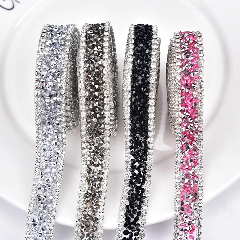 Tape Rhinestones Trim Strass Chain Banding Crystal Stone Dresses Crafts  Fashion