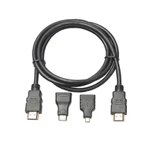 100 шт. Многофункциональный Кабель HDMI 3in1 высокое Скорость HDMI к Мини Micro HDMI Кабель-адаптер для Планшетные ПК DVD Камера HDTV телефон и т. д. A3