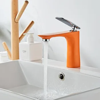 

Basin Faucets Waterfall Bathroom Faucet Single handle Basin Mixer Tap Bath Antique Faucet Brass Sink Water Crane Orange XML-1206