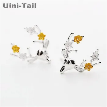 

Uini-Tail new listing 925 sterling silver deer earrings female deer elk earrings cute animal Christmas earrings hypoallergenic