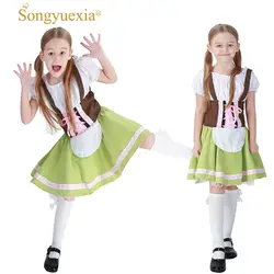2017 songyuexia детские сады Танцы костюмы для девочек Октоберфест одежда Пособия по немецкому языку пива Танцы сценические костюмы Танцы