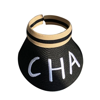 

New Woman's Sun Hats Female Letter Visor Caps Hand Made DIY Straw Summer Cap Casual Shade Hat Empty Top Hat Beach