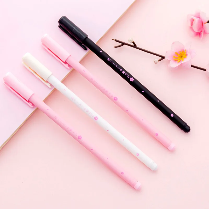 3 шт японская вишневая розовая гелевая ручка Kawaii креативные ручки для письма для девочек Подарки офисные канцелярские принадлежности Школьные принадлежности