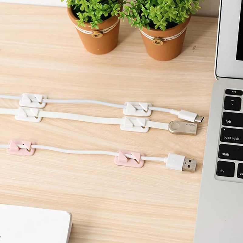 12 pcs pack Winder Clip Household Self adhesive Network Cable Holder Hub Cable Storage Device Home