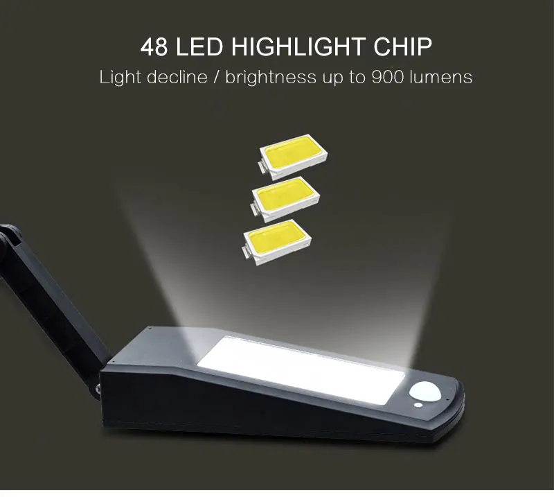 Gitex ao ar Sensor de Movimento Solar para Iluminação do Jardim Luz à Prova Luz de Parede Livre Solar Dauto Água Auto Pir Ajustável Lâmpada 48 Led 11 luz à prova dauto água auto pir