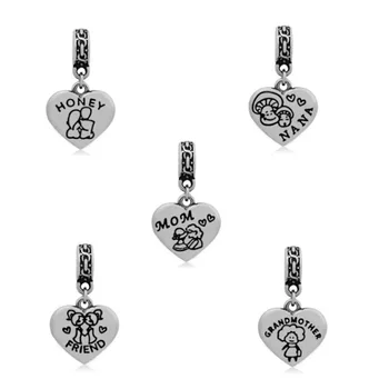 

High Quality Stainless Steel Dangle Charm Double-Side Stamped Family Series Pendant Charm For DIY Necklaces Bracelets