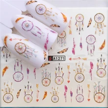 Горячая наклейка для ногтей Ловец снов/бабочка/цветок водная переводная штамповка Типсы для дизайна ногтей Декор ногтей Наклейка для маникюра