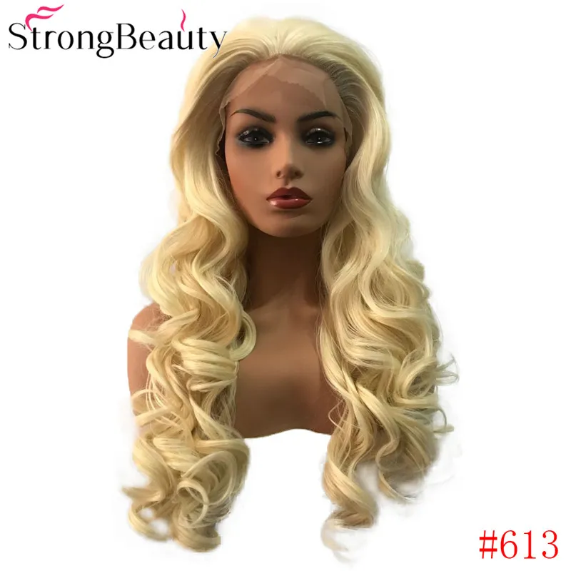 StrongBeauty синтетический парик с длинными кудрявыми волосами, натуральные парики, черный/коричневый/клубника/блонд, термостойкие волокна, Косплей парики