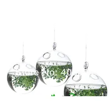 10 см рождественские Висячие стеклянные шарики с двумя отверстиями, прозрачная ваза, украшение для дома/свадьбы