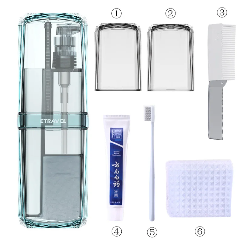 MICCK 8 шт. портативная чашка для мытья, наборы для ванной, дорожный ящик для хранения зубной щетки, зубной пасты, туалетных принадлежностей, органайзер для хранения, чашка - Цвет: Luxury-Blue
