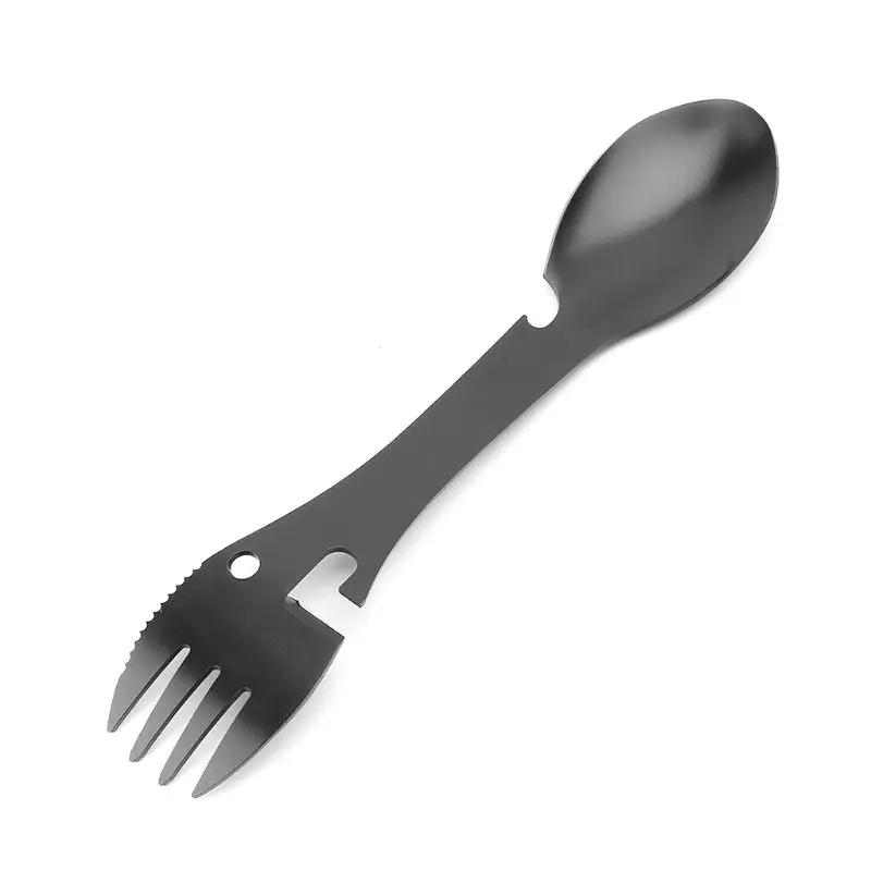 

Multifunctional Camping Cookware Spoon Fork Bottle Opener Outdoor Survival Tool
