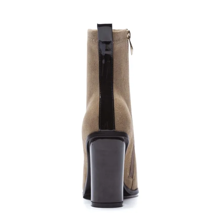 apricot gray 40 Martin Mljuese Femmes Courte Glissière Fermetures Casual Hiver Black mollet Troupeau Mélangées Peluche Mi Couleurs 2019 Bottes Taille À RHxRqgT