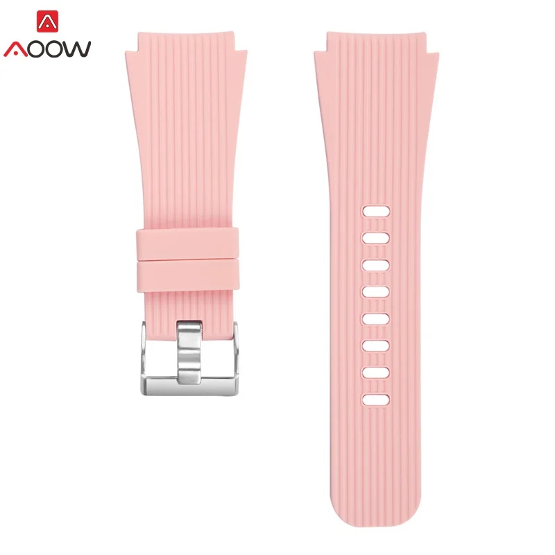 AOOW силиконовый ремешок для samsung Galaxy Watch 46 мм версия SM-R800 полосатый резиновый сменный Браслет Ремни 22 мм - Цвет ремешка: pink