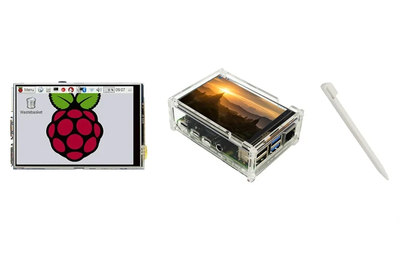 Raspberry Pi 4 ЖК-дисплей 3,5 дюйма сенсорный экран с акриловым корпусом Прозрачный чехол для RPI 4 Модель B