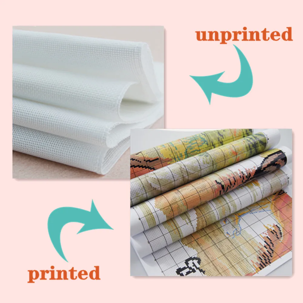 Beste Vreugde Zondag Bloemen op de weide Chinese borduurpakketten Ecologische katoen clear stamped gedrukt 11CT DIY bruiloft decoratie