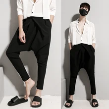 27-44! Мужская одежда Bigbang стилист волос Мода Большой промежности повседневные брюки-гаремы брюки певица плюс размер костюмы