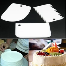 3 шт./компл. Пластик тесто Обледенение Фондант Скребки Торт украшения выпечки Кондитерские Инструменты плотная Гладкий зубчатые края Лопаточки Резаки для SIM-карт