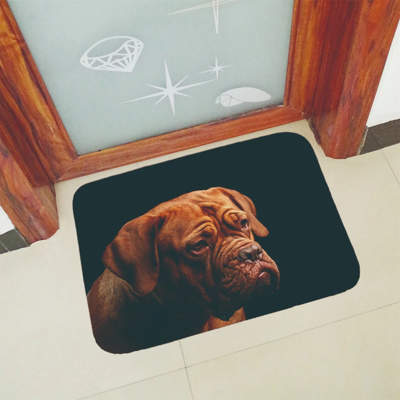 Смешные Собаки Печатных замшевый Противоскользящий коврик для входной двери открытый внутренний передний дверной коврик утепленные, фланелевые 40x60 см 50x80 см