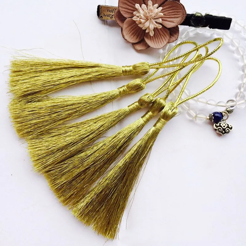

20PC/Pack Gold/Silver Polyester Tassel Fringe DIY Chinese Knot Curtains Clothes Decorative Tassel Pendant Sewing Accessories