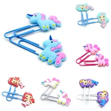 3 шт./компл. милый творческий Единорог закладки каваи Книга маркеры Бумага клип для детей подарок корейской школы Канцтовары товары для учебы