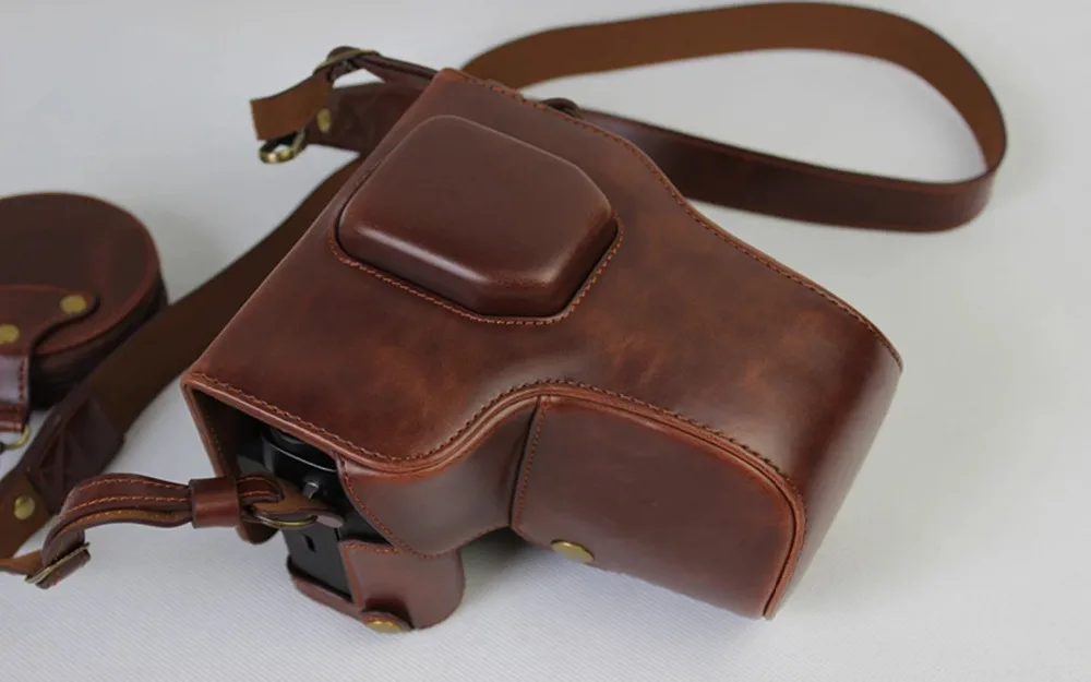 

Deluxe PU Leather camera bag case with battery pouch shoulder strap For fuji film XT2 Camera bag 18-135mm lens 10-24mm