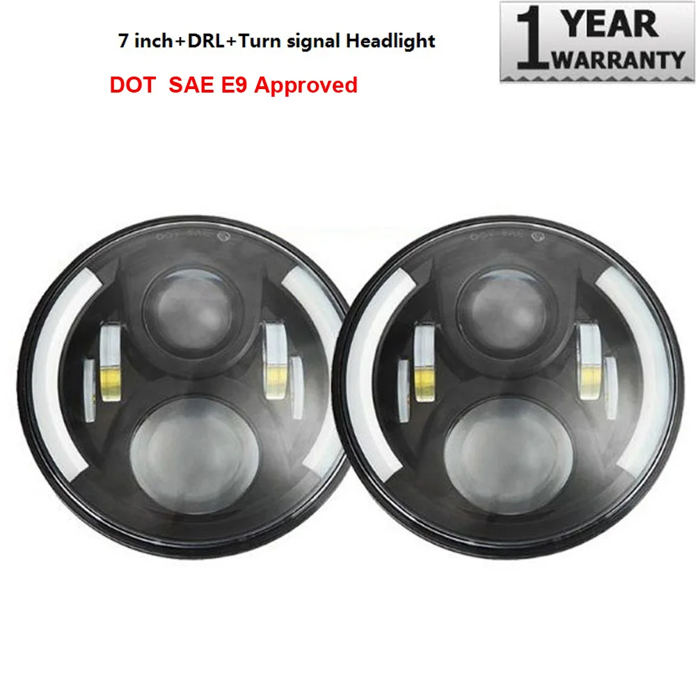 

For Jeep Headlight LED 7 Inch Round Light with DRL Hi/Lo Beam Headlamp for Jeep Wrangler Jk TJ Fj Hummer Trucks for Harley Light