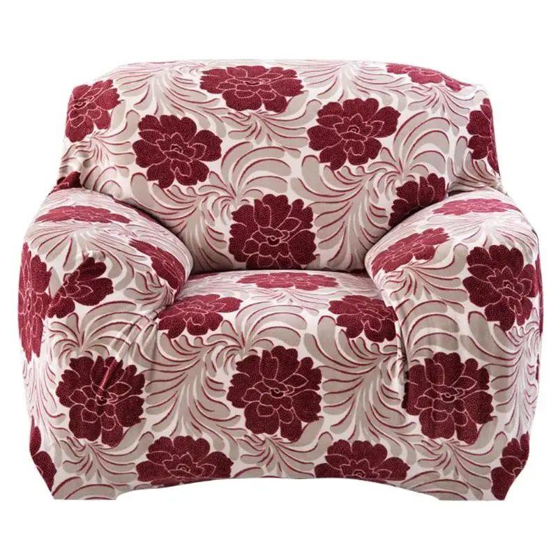 Утолщенный флисовый эластичный чехол для дивана, эластичный чехол для дивана с цветочным принтом, чехол для мебели
