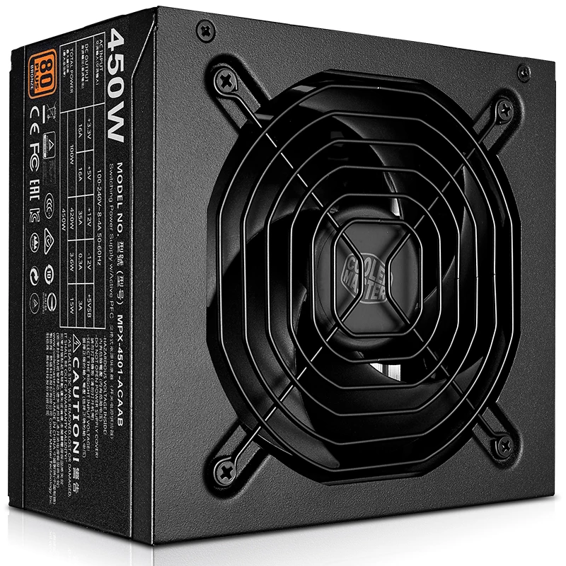 برودة ماستر PC PSU وحدة إمداد الطاقة للكمبيوتر تصنيف 450 W 450 واط 12 سنتيمتر مروحة 12 V ATX PC امدادات الطاقة برونز 80 زائد ل عبة مكتب